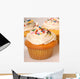 Three vanilla cupcakes with buttercream and sprinkles Wall Decal