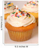 Three vanilla cupcakes with buttercream and sprinkles Wall Decal