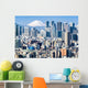 Tokyo im Winter mit Fujiyama im Hintergrund Wall Decal