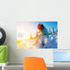 female snowboarder Wall Decal
