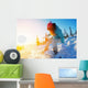 female snowboarder Wall Decal