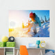 female snowboarder Wall Decal
