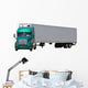 Green Semi Wall Decal
