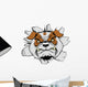 Bulldog Head Crashing through Wall Decal