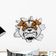 Bulldog Head Crashing through Wall Decal