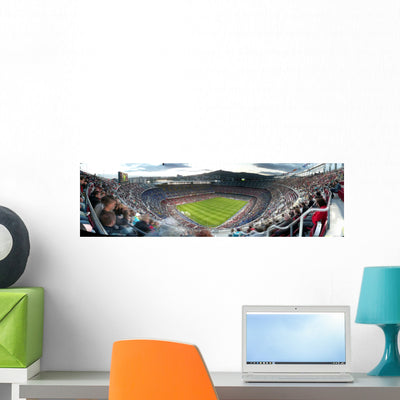Fc Barcelona Stadium Wall Decal shown on a wall