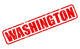WASHINGTON red stamp text Wall Decal