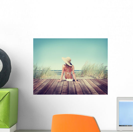 Woman Wearing Bikini in a Summer Vacation Wall Decal