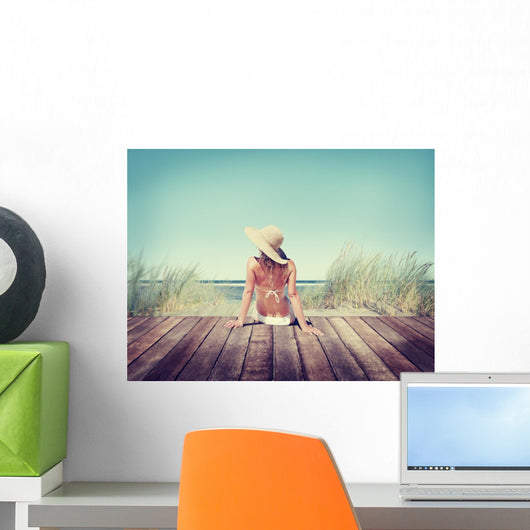 Woman Wearing Bikini in a Summer Vacation Wall Decal