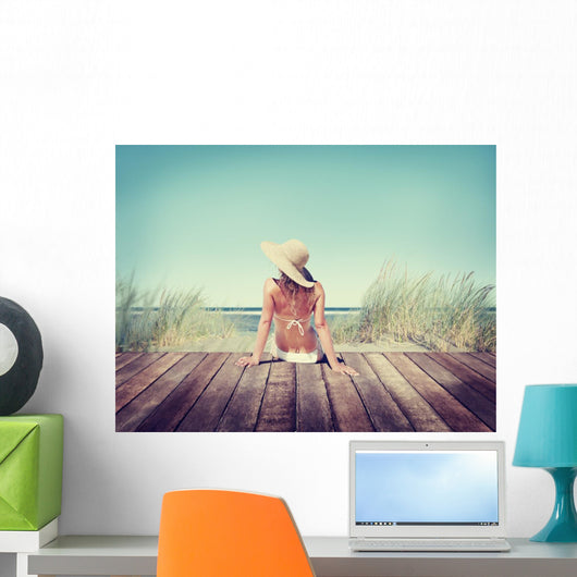 Woman Wearing Bikini in a Summer Vacation Wall Decal
