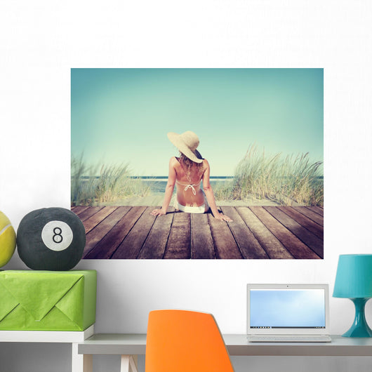 Woman Wearing Bikini in a Summer Vacation Wall Decal