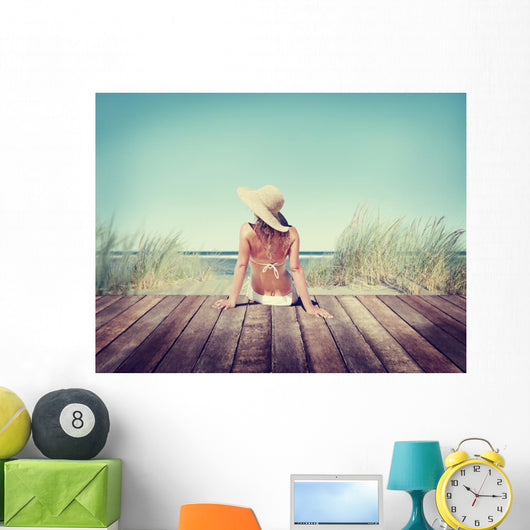 Woman Wearing Bikini in a Summer Vacation Wall Decal