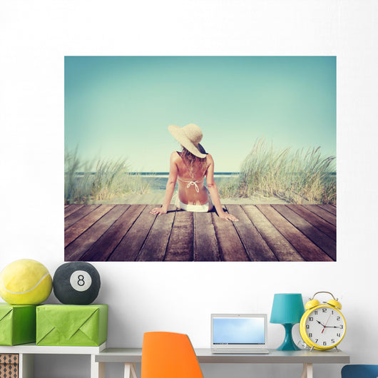 Woman Wearing Bikini in a Summer Vacation Wall Decal