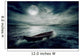 Boat drifting away on moonlight background in middle ocean  Wall Decal