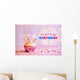 Delicious birthday cupcake on table on bright background Wall Decal