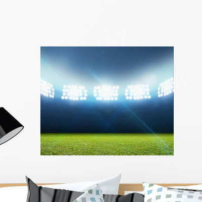 Generic Floodlit Stadium Wall Decal shown on a wall