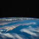 Baja California from space. Stars in the background. Wall Decal