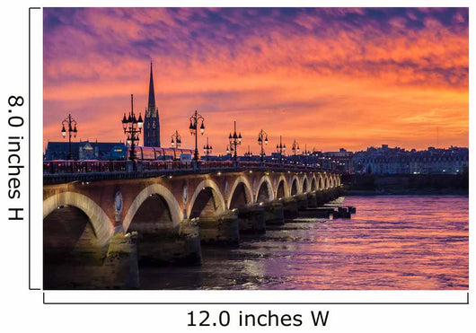 Coucher de soleil sur Bordeaux Wall Decal