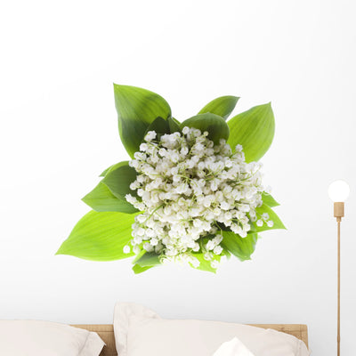 Lily Of The Valley Wall Decal shown on a wall