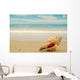 Conch shell on beach Wall Decal