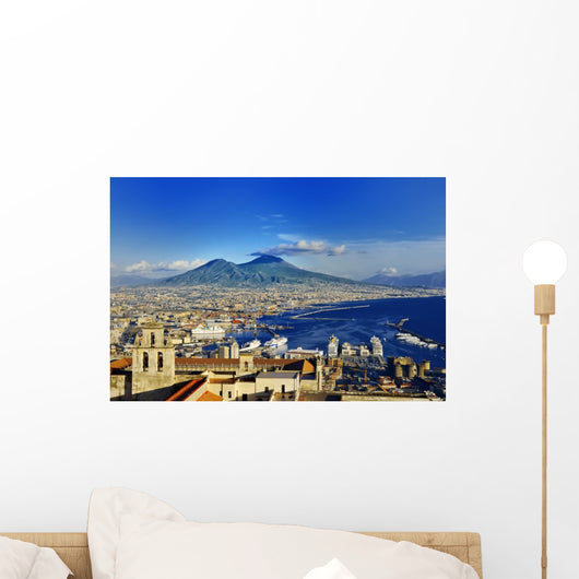 Naples and Vesuvius panoramic view, Napoli, Italy Wall Decal