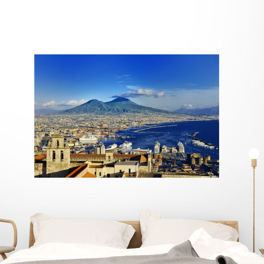 Naples and Vesuvius panoramic view, Napoli, Italy Wall Decal