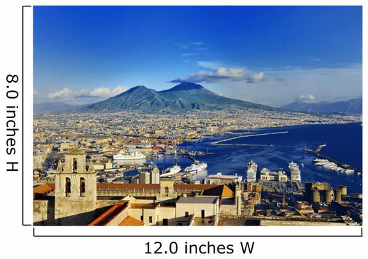 Naples and Vesuvius panoramic view, Napoli, Italy Wall Decal