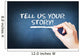 Tell us your story text on blackboard Wall Decal
