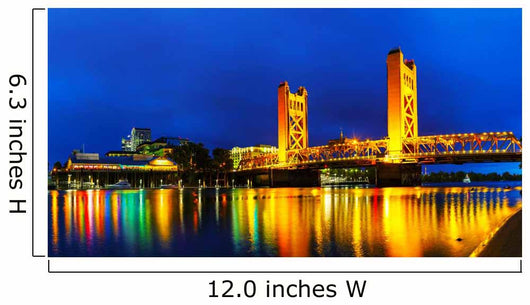 Panorama of Golden Gates drawbridge in Sacramento Wall Decal