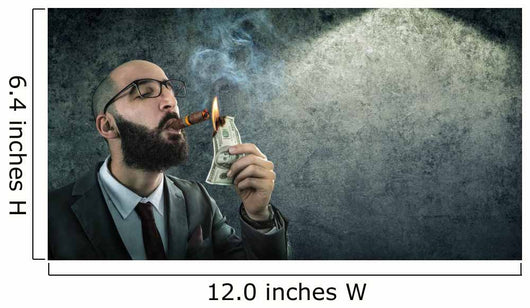money burning - businessman arrogant Wall Decal