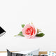 pink rose flower on white background Wall Decal