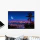 San Diego Night with Moon Wall Decal