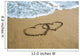 Two hearts drawn on the beach Wall Decal