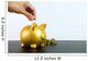 Putting coin into piggy bank Wall Decal