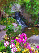 Orchids Tropical Waterfall Wall Decal