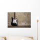 Black guitar near the wall Wall Decal