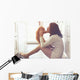 Girl playing with cat Wall Decal