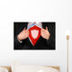 Businessman Showing A Shield Symbol Wall Decal