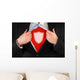 Businessman Showing A Shield Symbol Wall Decal