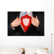 Businessman Showing A Shield Symbol Wall Decal