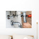 Male Plumber Fixing Sink In Bathroom Wall Decal