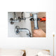 Male Plumber Fixing Sink In Bathroom Wall Decal