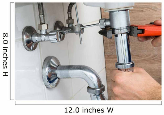 Male Plumber Fixing Sink In Bathroom Wall Decal