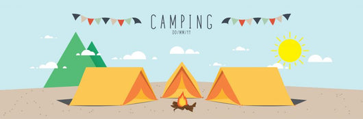 illustration vector of a campsite. (Day) Wall Decal