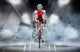 Sport. Cyclist has a traning in the wind tunnel Wall Decal