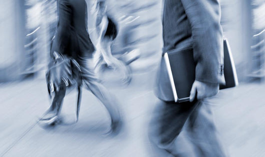 motion blurred business people walking on the street Wall Decal