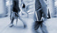 motion blurred business people walking on the street Wall Decal
