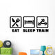 Eat Sleep Train Bodybuilding Wall Decal