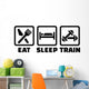 Eat Sleep Train Bodybuilding Wall Decal