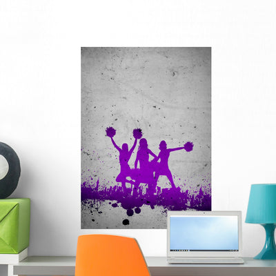 Cheerleader Background Wall Decal 4 shown on a wall